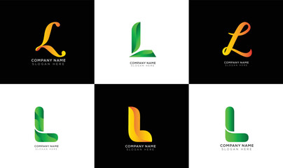 Modern minimal gradient logo collection