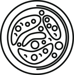 Petri dish icon outline vector. Bacteria cell. Medical health