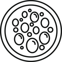 Cell icon outline vector. Petri dish. Medical virus