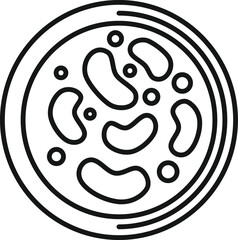 Health bacteria icon outline vector. Petri dish. Medical experiment