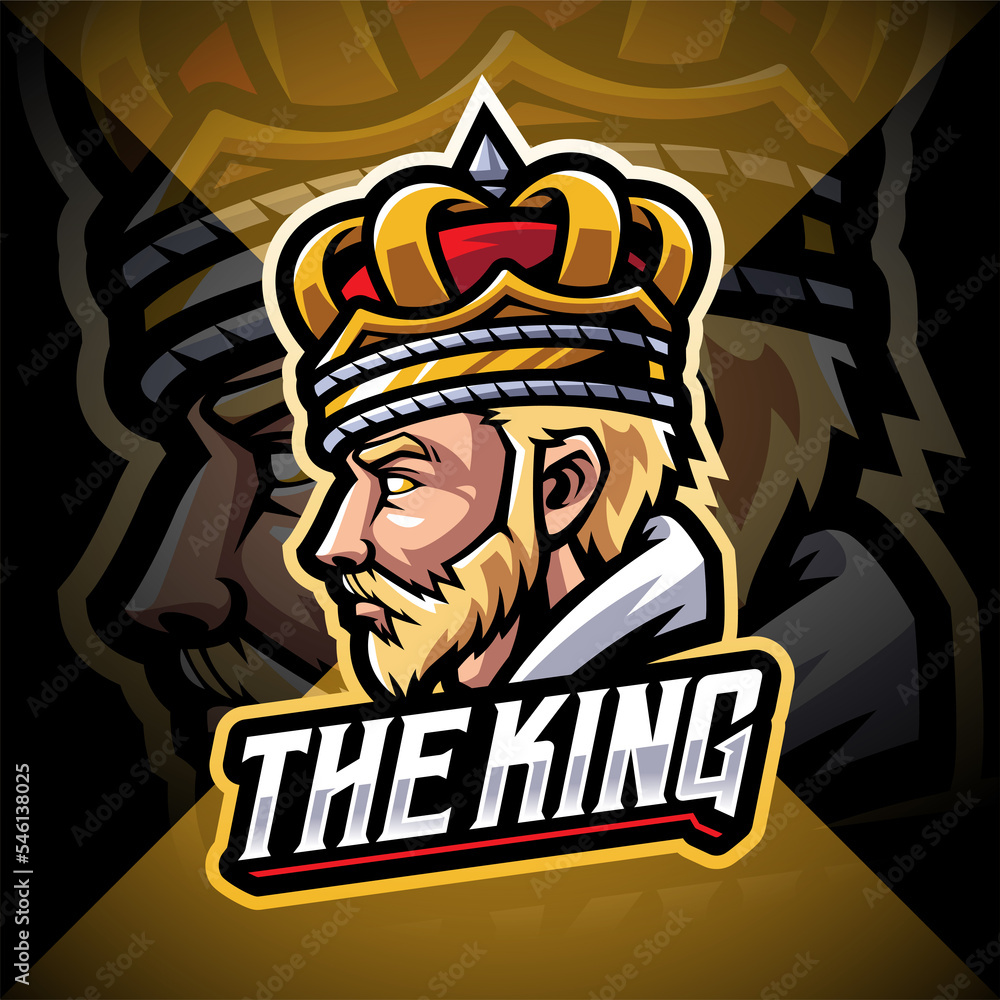 Poster The King head esport mascot logo design