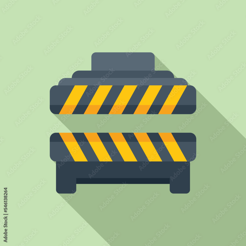 Poster machine icon flat vector. press machine. automatic action