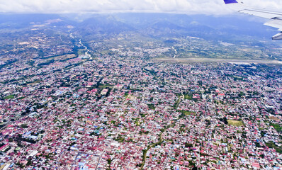 aerial view of Palu city. Central Sulawesi, Indonesia