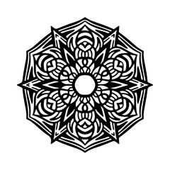 Circular pattern in form of mandala for Henna, Mehndi, tattoo, decoration. Decorative ornament in ethnic oriental style. Coloring book page.