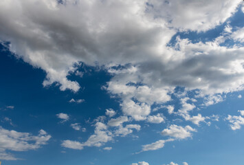 Naklejka na ściany i meble Abstract background of beautiful white clouds with blue sky in Brazil