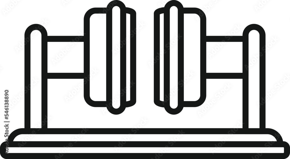 Poster machine icon outline vector. press machine. automatic action
