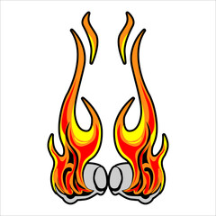 Unique fire vector design looks blazing on a white background