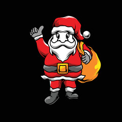 white beard santa claus vector design illustration, can be used for book design, poster, merch, t-shirt design, etc.