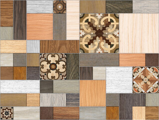 seamless colorful ancient wood texture design, wall tiles for decor