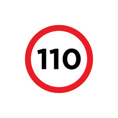 Road sign maximum limit icon vector template