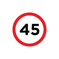 Road sign maximum limit icon vector template