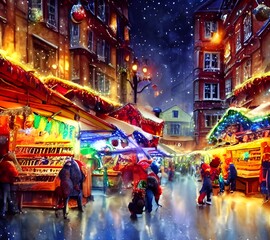 The Christmas market is in full swing and the air is thick with excitement. The Glühwein stalls are doing a roaring trade and the scent of cinnamon and cloves hangs heavy in the air. Fairy lights twin