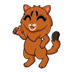 Cute somali cat cartoon giving thumbs up