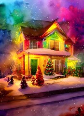 It's nearly Christmas, and the house is looking festive. The tree is up and decorated with lights and baubles, tinsel has been draped around the fireplace, and a wreath hangs on the front door. Christ