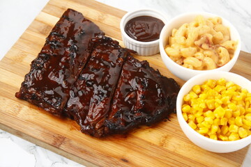 Freshly cooked baby back ribs