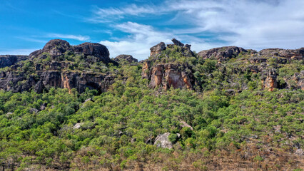Fototapeta na wymiar jagged ancient rock escarpments in Kakadu National Park