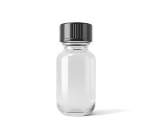 5ml Blank clear essential oil bottle packaging with transparent background. 3d render.	