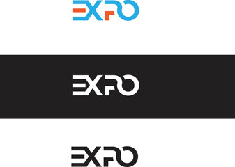expo typography classic brand typography logo with special character e and o with elegant look and vector  - obrazy, fototapety, plakaty