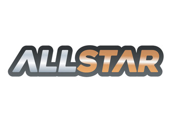 3D TEXT ALLSTAR GOLD LOGO