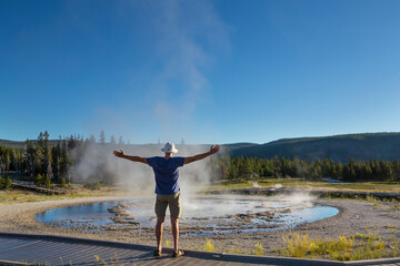 Tourist in Yellowstone