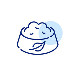 Vegetarian diet pet food bowl icon. Pixel perfect, editable stroke art