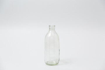 empty soda glass bottle on white background