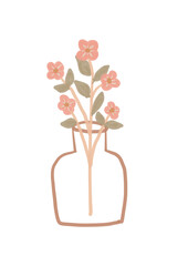 flower in vase drawing illustrations