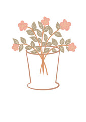 flower in vase drawing illustrations