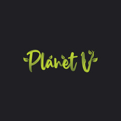 v plant shape logo vector