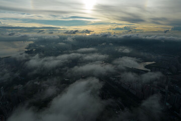 Aerial view of landsccape in Shenzhen city, China