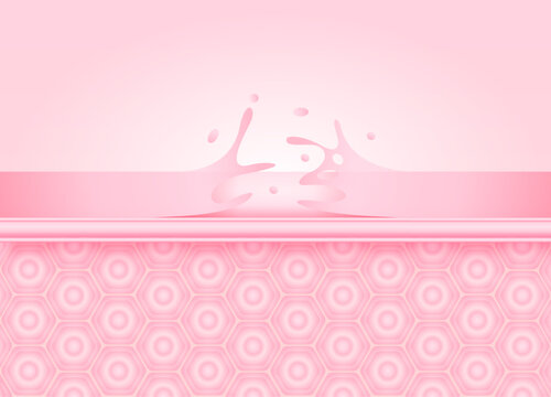 Dry skin peeling coarsening. Dead skin cells and Skin cell structure layer pink with copy space for text. Cosmetic beauty product advertising design. Vector EPS10.