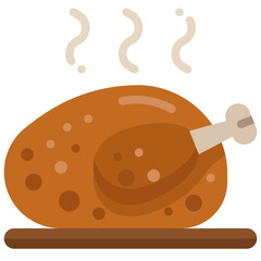 roast turkey flat icon