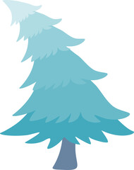 Blue pine tree . Christmas tree illustration.
