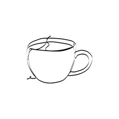 Continuous line drawing illustration of coffee