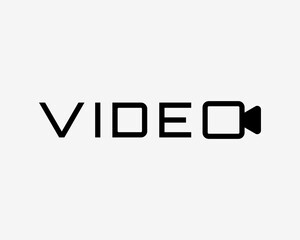 Video Typography Typeface Wordmark Camera Camcorder Production Film Record Vector Logo Design
