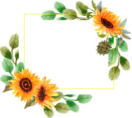 frame of sunflowers