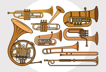 Trumpet SVG Bundle, Trumpet Silhouette, Horn Trumpet Svg, French Horn Svg, Standard Trumpet Svg, Trombone Svg, Jazz Svg,
