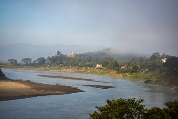 Scenic view of the river in Myanmar