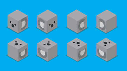 Animal Dice 3D Characters Animal Koala Cartoon Vector © bullet_chained