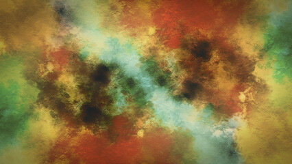 Fototapeta premium Colorful grunge art painting. Effect of light hot colored of sunset clouds cloud on the sunset sky background. Burning background. Abstract watercolor grunge background design.
