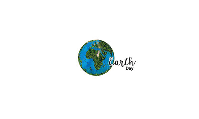 World Earth day. Ecology concept. top view 3d rendering earth.