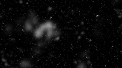Snowfall bokeh on dark foundation. Numerous snowflakes in flying in the air. Winte night snowfall and snowstorm of snow at. Obscure bokeh light impact innovative foundation.