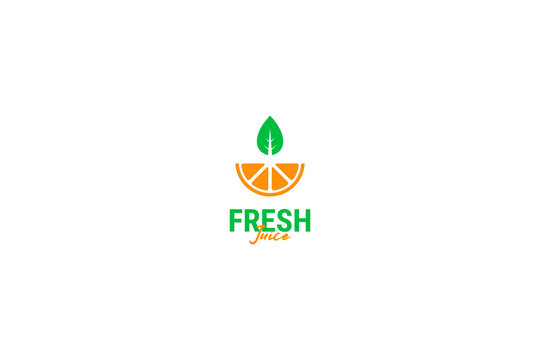 Fresh juice logo design vector template illustration