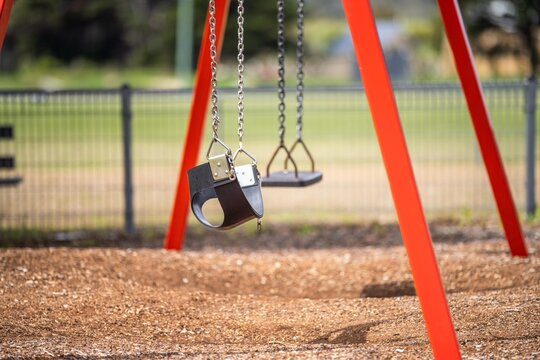 play equipment in a park. a childrens playground in a school