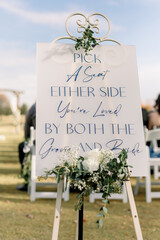 welcome sign for a wedding ceremony