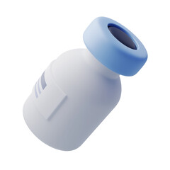 3d icon of Medical disposable realistic bottle, Vaccine injection Concept.