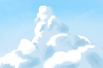 リアルで綺麗な入道雲のイラスト