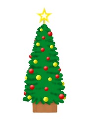 星が輝くクリスマスツリー