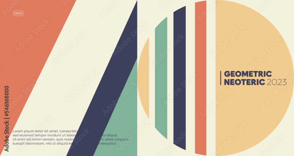 Poster abstract colorful geometric shape background. modern cover design template. minimal layout retro bac