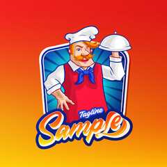 chef restaurant mascot logo character